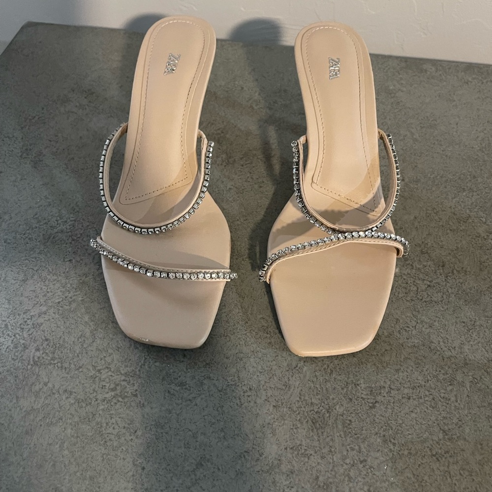 rhinestone studded, Zara Heels size 37